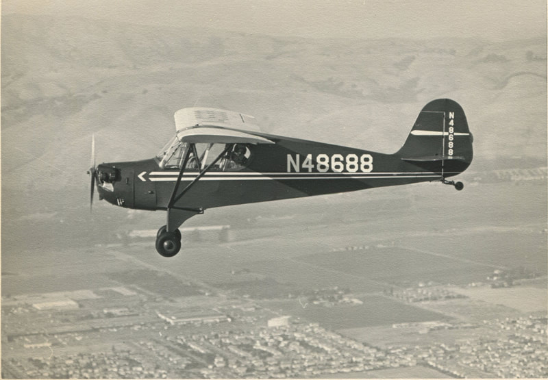 Aeronca L-3B. 43-27053. Serial# O58B-11903
N48688. Post war California.
Source: Delores Garnier family